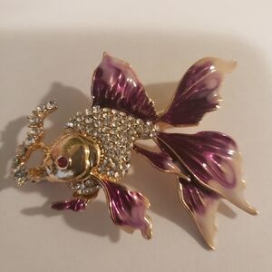 NWT Purple Goldfish Pin/Brooch